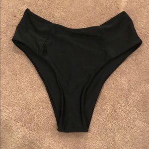 SHEIN high cut high waisted black bikini bottoms